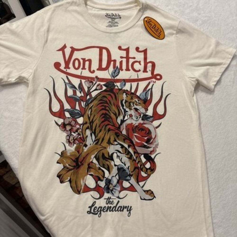 von dutch t shirt men medium, Natural, Screen Printed Design